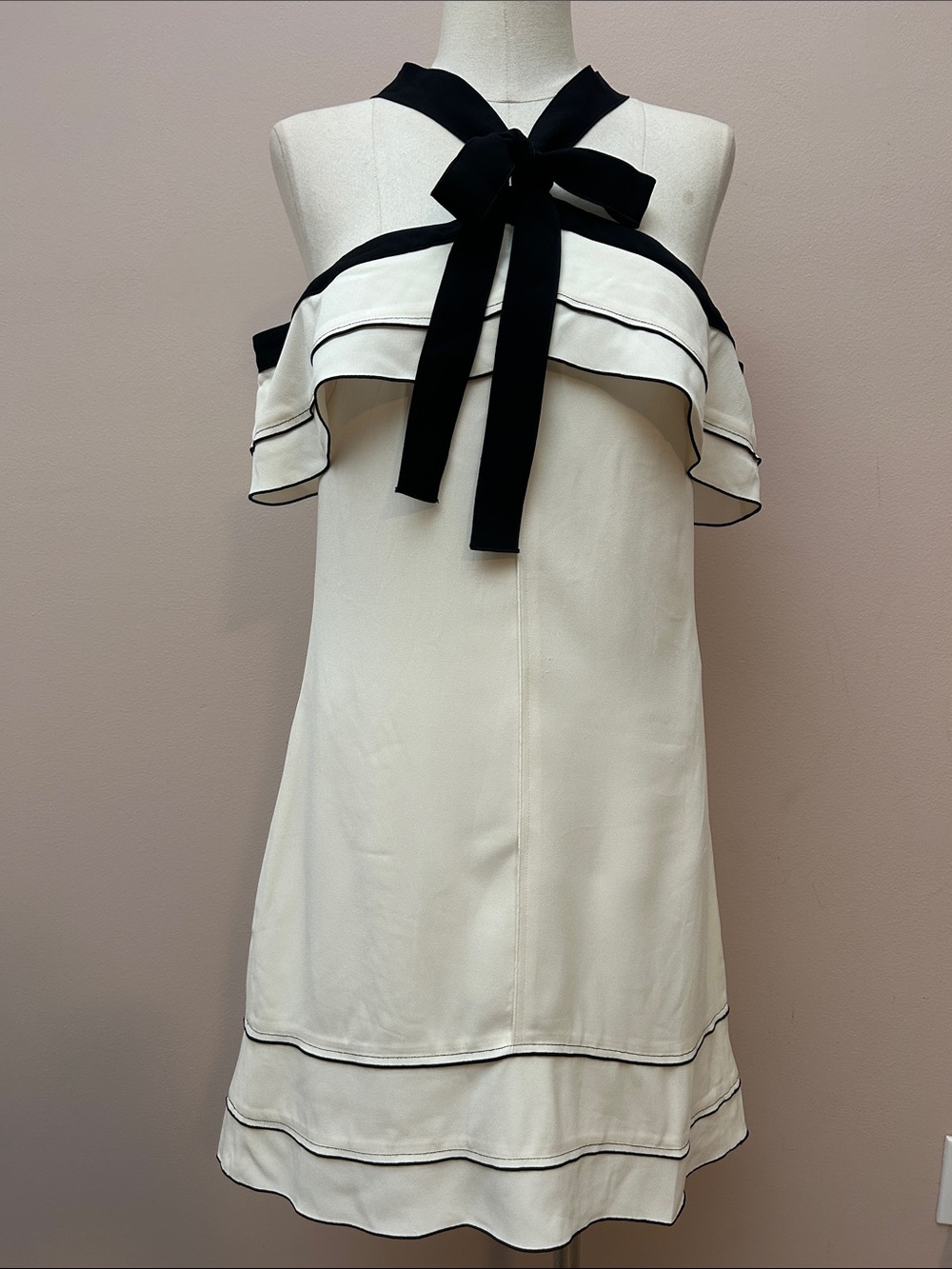 Proenza Schouler off shoulder mini ruffle hem and neck  Dress 0